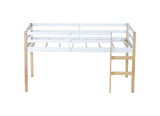 Solid Wooden, Rubber Wooden Twin Loft Bed with Ladder, Bed Platform of Strengthened W504P233031