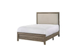 Grey Finish Fabric Upholstered Headboard Tufted Nailhead Trim 1pc Twin Size Youth Kids Panel Bed B011P173511