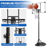 ZNTS Portable Basketball Hoop System Stand Height Adjustable 7.5ft - 9.2ft with 32 Inch Backboard and 40398292