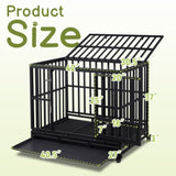 ZNTS 42 Inch Heavy Duty Dog Crate, 3-Door Dog Kennel for Medium to Large Dogs with Lockable Wheels and 82726389