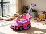 Pink 3-in-1 Kids Ride-On Push Car Stroller Sliding Car with Horn, Music, Lights & Secure Bar 22430753