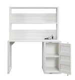 ZNTS White 1-Door Writing Desk with Hutch B062P215481