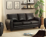 ZNTS Modern Living Room Furniture 1pc Sofa Black Faux Leather Covering Retro Styling Furniture B01159021