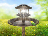 51*51*106cm Plastic Round Birdbath with Solar Light Bronze 28254494