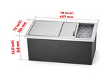 Drop-In Ice Chest, Stainless Steel Ice Storage Box with Sliding Lid and Drain Hose, Ice Bin for 50123620