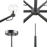 6-Light Chandelier with Bowl Shaped Glass Shades B03594966
