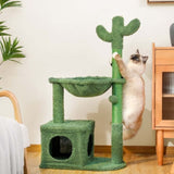 ZNTS Cactus Cat Tree 40" Cat Tower Large Metal Carpet Hammock, Cat Scratching Post for Indoor Cats 93280713