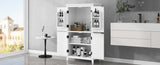 Elegant Bathroom Floor Storage Cabinet, Bathroom Storage Unit, Freestanding Cabinet with 4 Doors, N725P188461K
