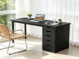 Modern Computer Desk, 47" Writing Desk with 5 Reversible Storage Drawers for Home Office 90034664