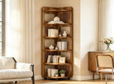 6 Tier Tall Corner Shelf for Small Spaces, Narrow Display Bookcase 63802371