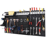 Black Wall-Mounted Pegboard Wall Organizer Kit 4 ft.Metal Toolboard 18086385