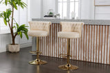 COOLMORE Swivel Bar Stools Set of 2 Adjustable Counter Height Chairs with Footrest for Kitchen, W1539103097