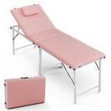ZNTS Portable Tattoo Chair Table with Storage Bag, Foldable Spa Bed for Client 2-Section Folding 02793456
