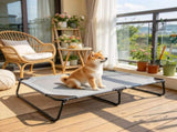 Large Elevated Dog Bed, Raised Outdoor Pet Cot with Removable Pad, Portable Metal Frame for XL 02756546