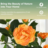 2 Pack Orange Artificial Camellia Tree with Blooming Flower 47174878