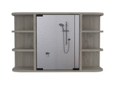 Roseburg 6-Shelf Medicine Cabinet with Mirorr Light Grey B06280465