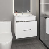 One door Batroom Vanity Hatta, Two Drawers and Open Shelf, Includes Hardware, White B200P313683