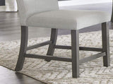 Selena Set of 2 Light Gray Fabric Counter Height Chairs with Gray Wood Frame & Footrest B061P406089