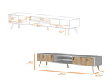 White and Macadamia 2 Hinged Drawers TV Rack B062P175179