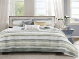 6 Piece Printed Quilt Set with Throw Pillows Yellow King/Cal King B03597636