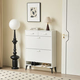Large size Shoe Cabinet,Free Standing Tipping Bucket Shoe Rack Organizer with 2 Flip Drawers&2 W2516P185160