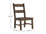 Set of 2 Wooden Dining Chairs in Rustic Golden Brown B016P223112