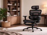 Ergonomic Mesh Office Chair with Lumbar Support, 2D Headrest & Retractable Footrest, Reclining 38412465