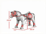 Kids Ride on Horse Toy Age 3-8 Press to Neigh, Equipped with Saddle & Stirrups 72697870
