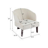 Modern Accent Chair with Round Back & Wooden Legs - Mid-Century Inspired Lounge Chair for Living N767P266888E