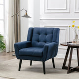 Modern Soft Linen Material Ergonomics Accent Chair Living Room Chair Bedroom Chair Home Chair With W67634083