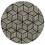 Black White and Gold Top Accent Table B062P153896