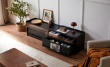 Mirod Modern TV Stand with Ample Storage,4 Drawer Design with Tempered Glass ,Built-in Charging N760P255436B