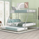 ZNTS Twin over Full Bed with Sturdy Steel Frame, Bunk Bed with Twin Size Trundle, Two-Side Ladders, 22027007