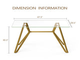 47.3-inch rectangular glass dining suitable for 1-6 people, modern style home kitchen dining W1162P306711