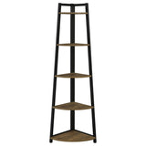 Aged Walnut 5-Tier Corner Bookcase B062P153786