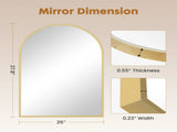 26"X38" Arched Bathroom Mirror, Wall Mounted Mirror with Aluminum Alloy Frame, Bathroom Mirror for 85896465