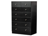 Black particleboard with a textured melamine finish, 66*40*131cm, 52 drawer cabinet, matte gold 82478082
