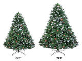 Christmas Tree 6FT 920 Branches Flocking Spray White Tree Plus Pine Cone 60548961