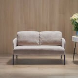 Beige 2 Seater Polyester Fabric Sofa, Modern Loveseat Sofa, Comfy Small Couches for Small Space W1164P239080