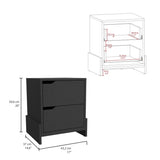 Luss Nightstand, Bedside Table with 2-Drawers B070P188870