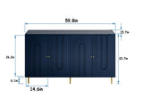Modern Blue Lacquered 4 Door Wooden Cabinet Sideboard Buffet Server Cabinet Storage Cabinet, for W1435133313