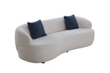 Mid Century Modern Curved Sofa, 3 Seat Cloud couch Boucle sofa Fabric Couch for Living Room, W87642013