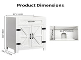 Washed white particleboard with melamine veneer, barn double door with U-shaped internal shelves, 20373264