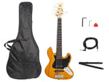 Gjazz Electric 5 String Bass Guitar Full Size Bag Strap Pick Connector 24859785