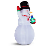 12FT Tall Lighted Christmas Inflatable Decoration, Inflatable Giant Snowman Holding Gift Boxes, 32797863