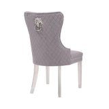 Simba Stainless Steel 2 Piece Chair Finish with Velvet Fabric in Dark Gray 808857571366