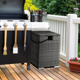 40*40*57cm Iron Frame Gas Bottle Storage Rattan Side Table Gray Gradient 08027849