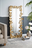 61" x 31" Full Length Mirror with Golden Leaf Accents, Floor Miiror for Living Room Bedroom W2078135189
