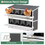 ZNTS Nesting Boxes for Chickens, Wooden Chicken Nesting Box, 8 Compartments Egg Laying Boxes for Hens, W1850120022