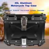 45L Balck Waterproof Motorcycle Luggage Tail Box, Trunk Storage, Scooter Top Case 91279920